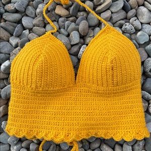 Handmade crop crochet summer top